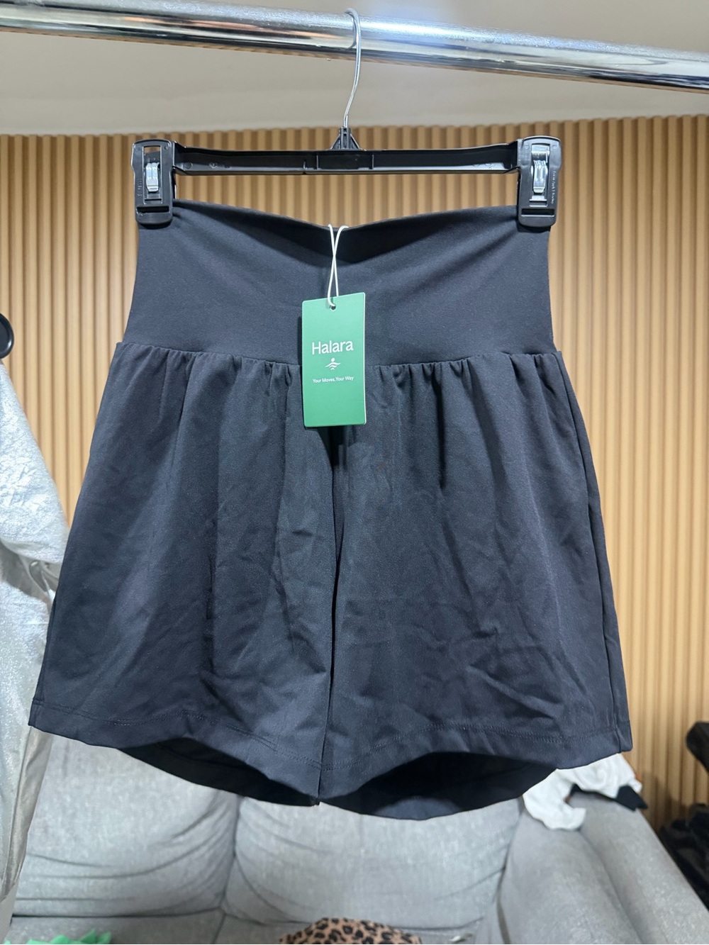 Halara High-Waist Black Skort Shorts S NWT #205